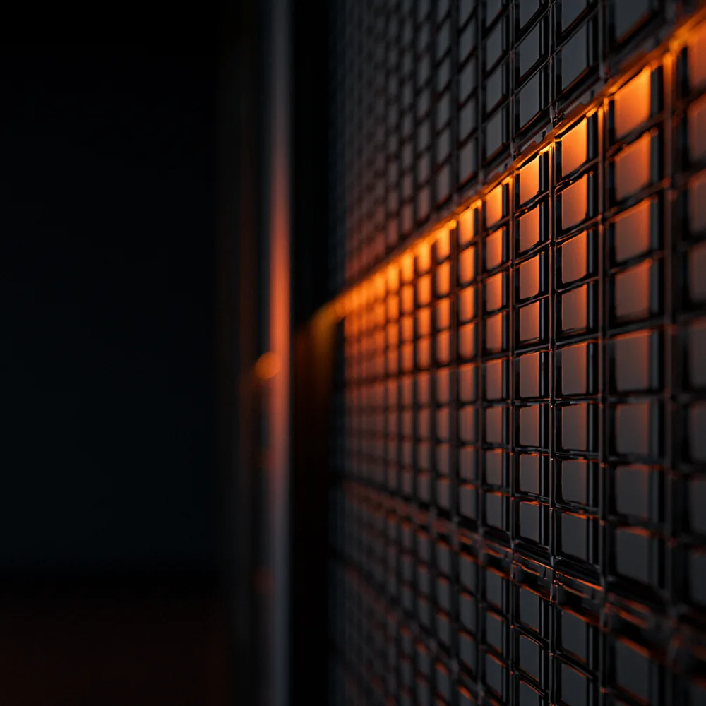 Portes perforées d’une rangée de baies de calcul